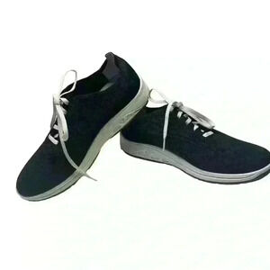 Aravon Womens Pyper Knit LaceUp Sneaker Black Size 8.5 Walking Athleisure Sporty